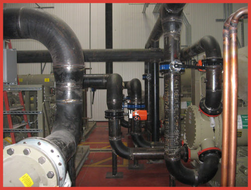An image of a black piping system